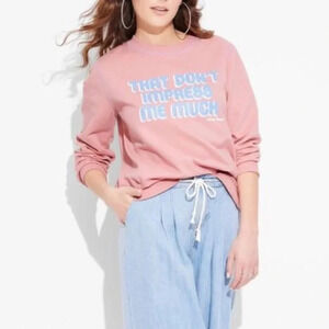 Shania Twain That Don't Impress Me Much Graphic Sweatshirt Size XS - Pink - NWT